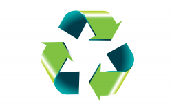 Simbolo del riciclaggio rappresentato da 3 frecce di colore verde con la punta rivolta una verso l'altra a dare l'idea di circolarità