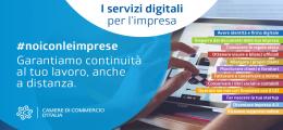 banner #noiconleimprese che riassume i servizi digitali a disposizione delle imprese