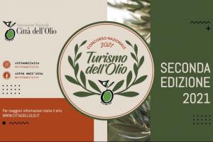 immagine con ramo d'olivo e titolo del concorso turismo dell'olio