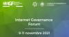 Immagine a sfondo verde con titolo e data dell'evento e loghi della Camera di commercio di Cosenza e di Internet Government Forum